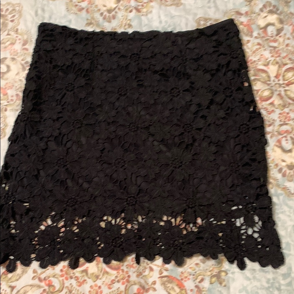 Black Embellished Mini Pencil Skirt